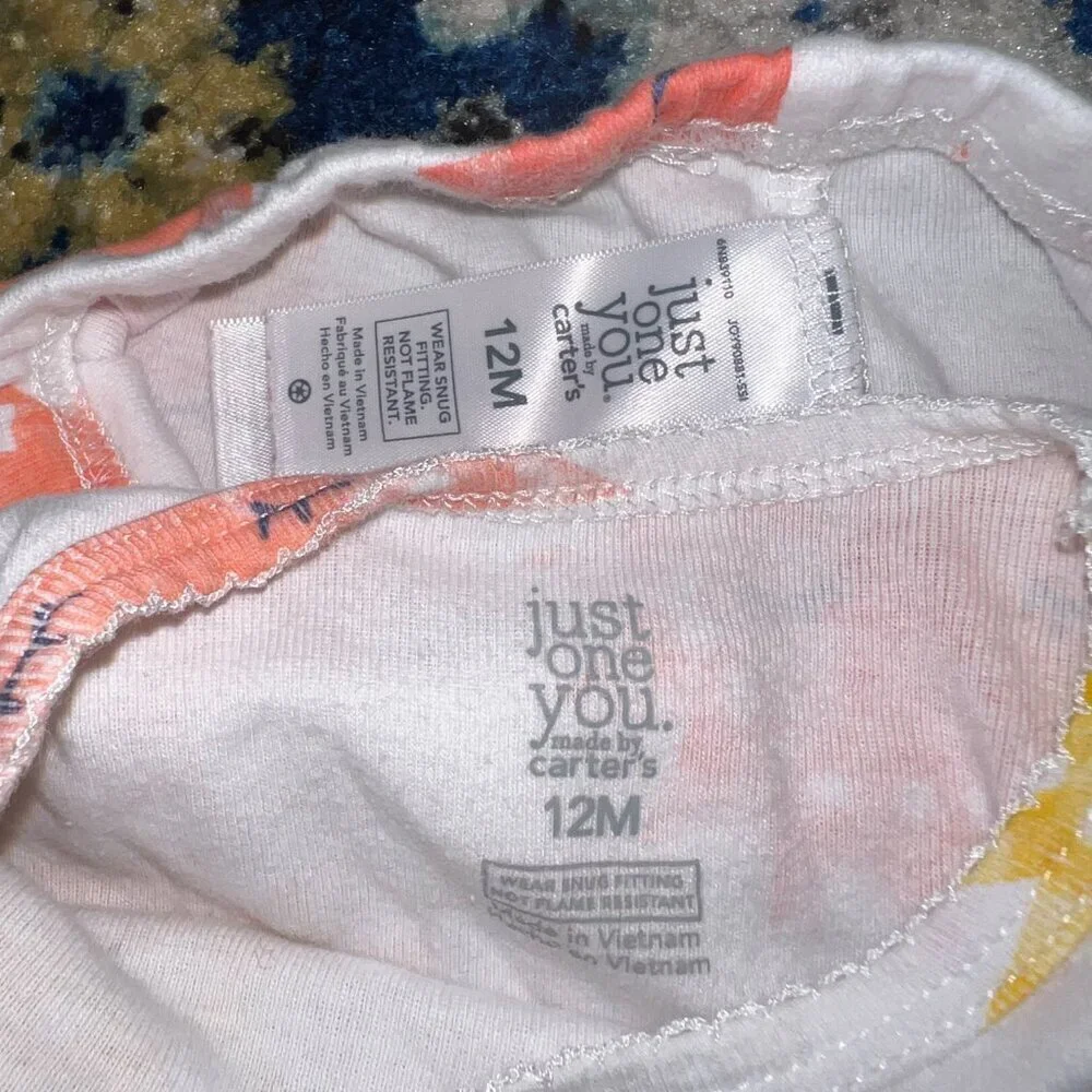 Carter's Girl Pajama Set Bundle Size 12 Months